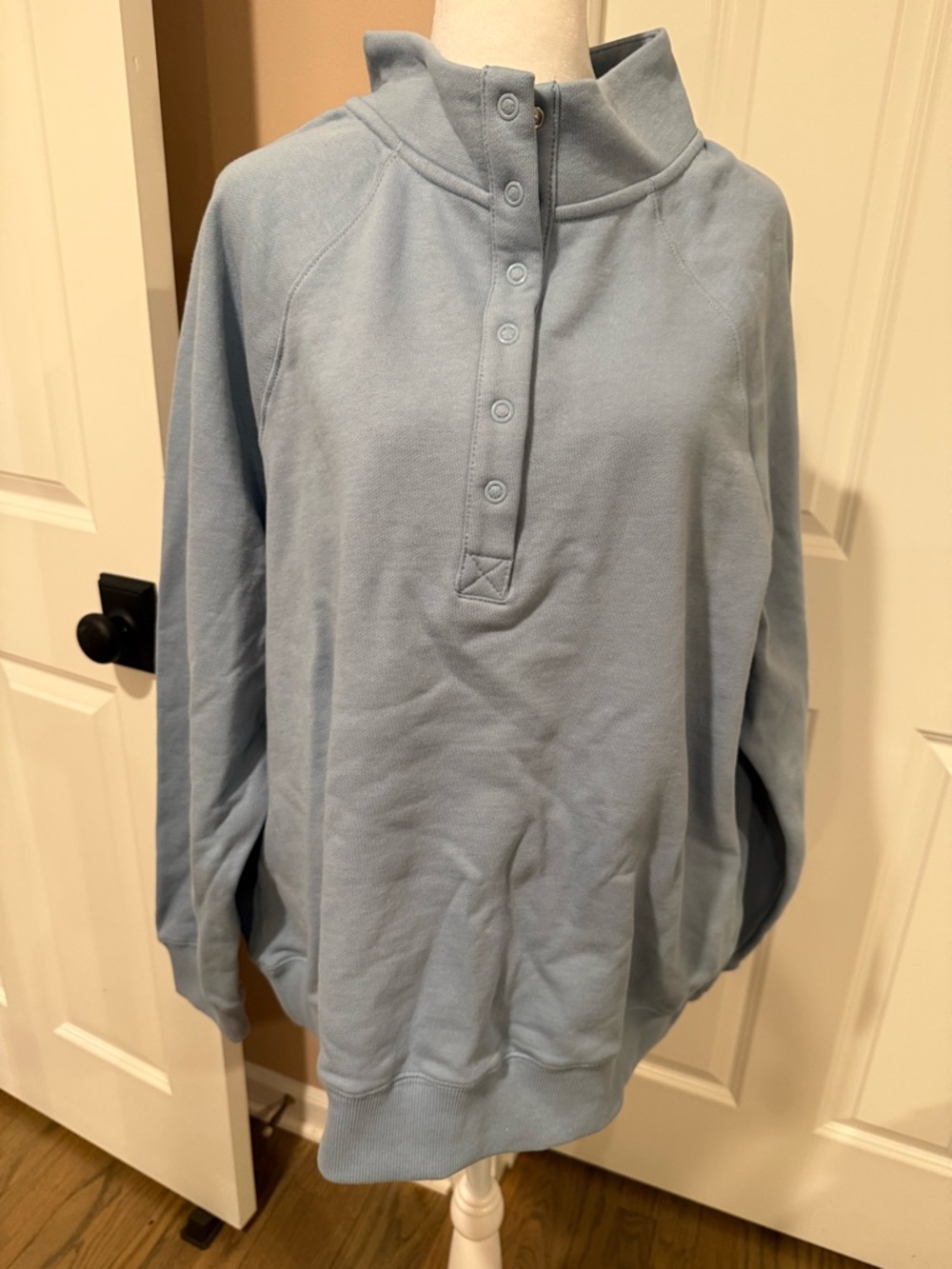 Parke x Target Women’s Snap Mockneck Popover Sweatshirt in Blue